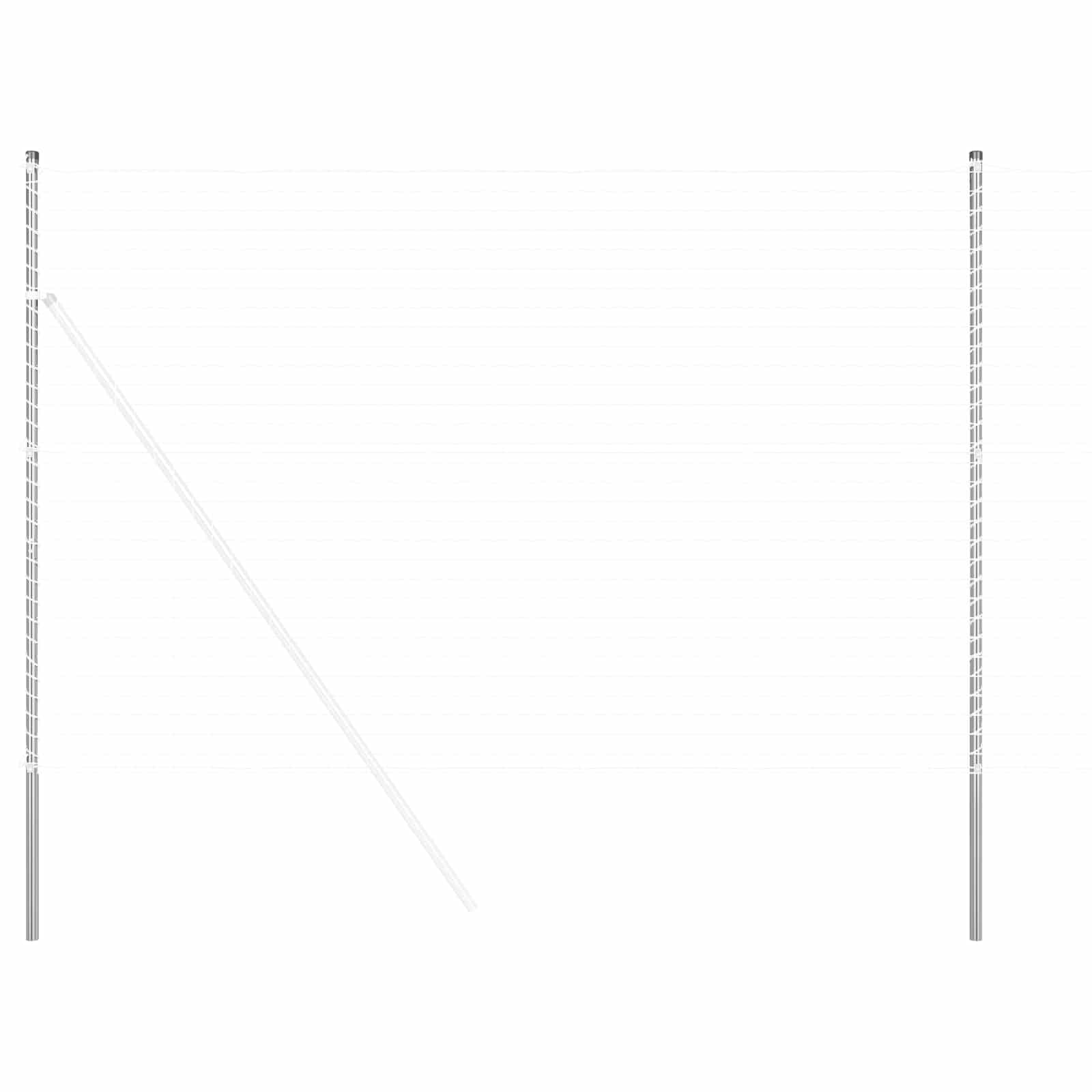 Afrasteringspaal 2 pcs Zilver Poedergecoat staal is nu te koop bij PeponiXL, paradijselijk wonen!