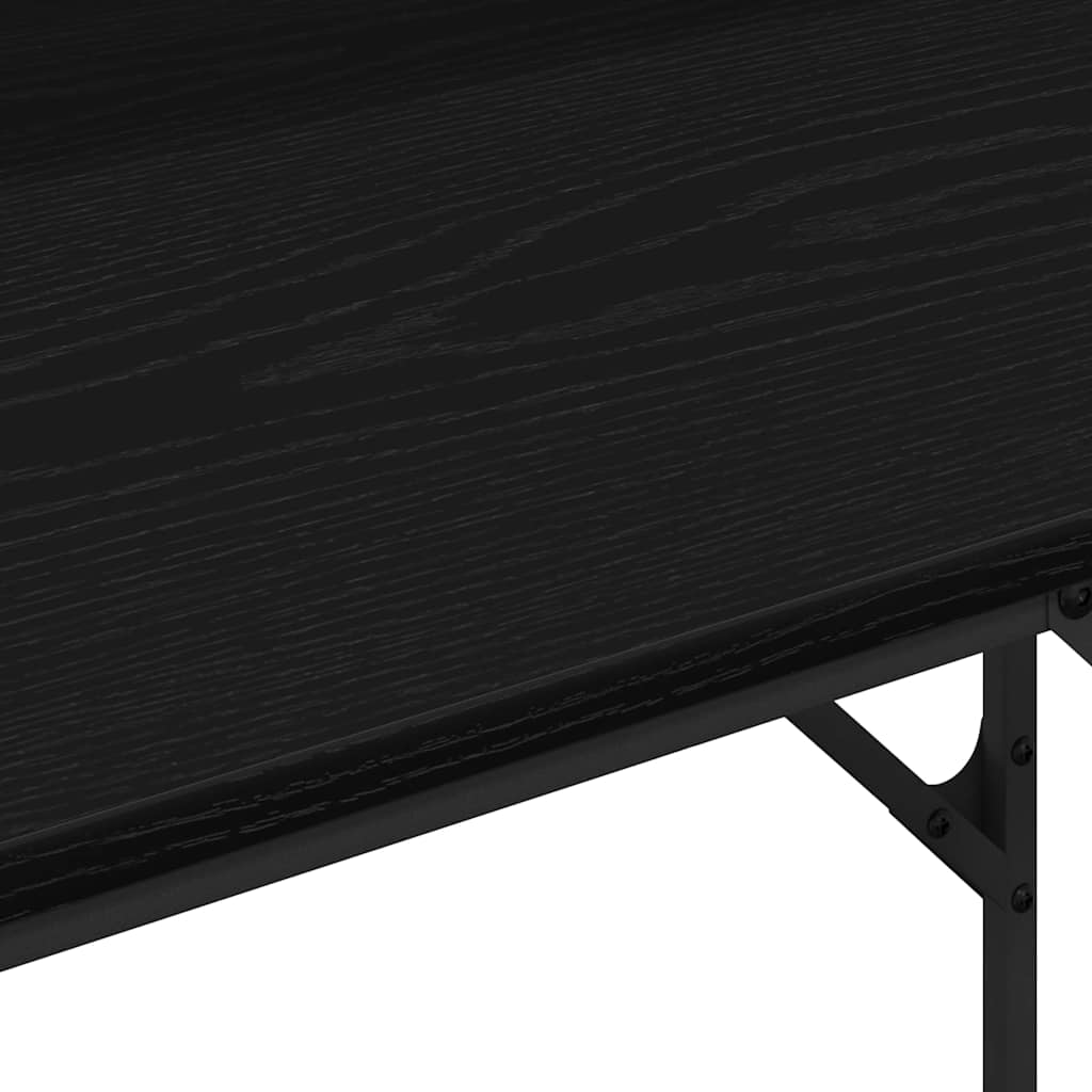 Bureau met plank Zwart Eiken 100 x 50 x 86,5 cm Bewerkt hout is nu te koop bij PeponiXL, paradijselijk wonen!