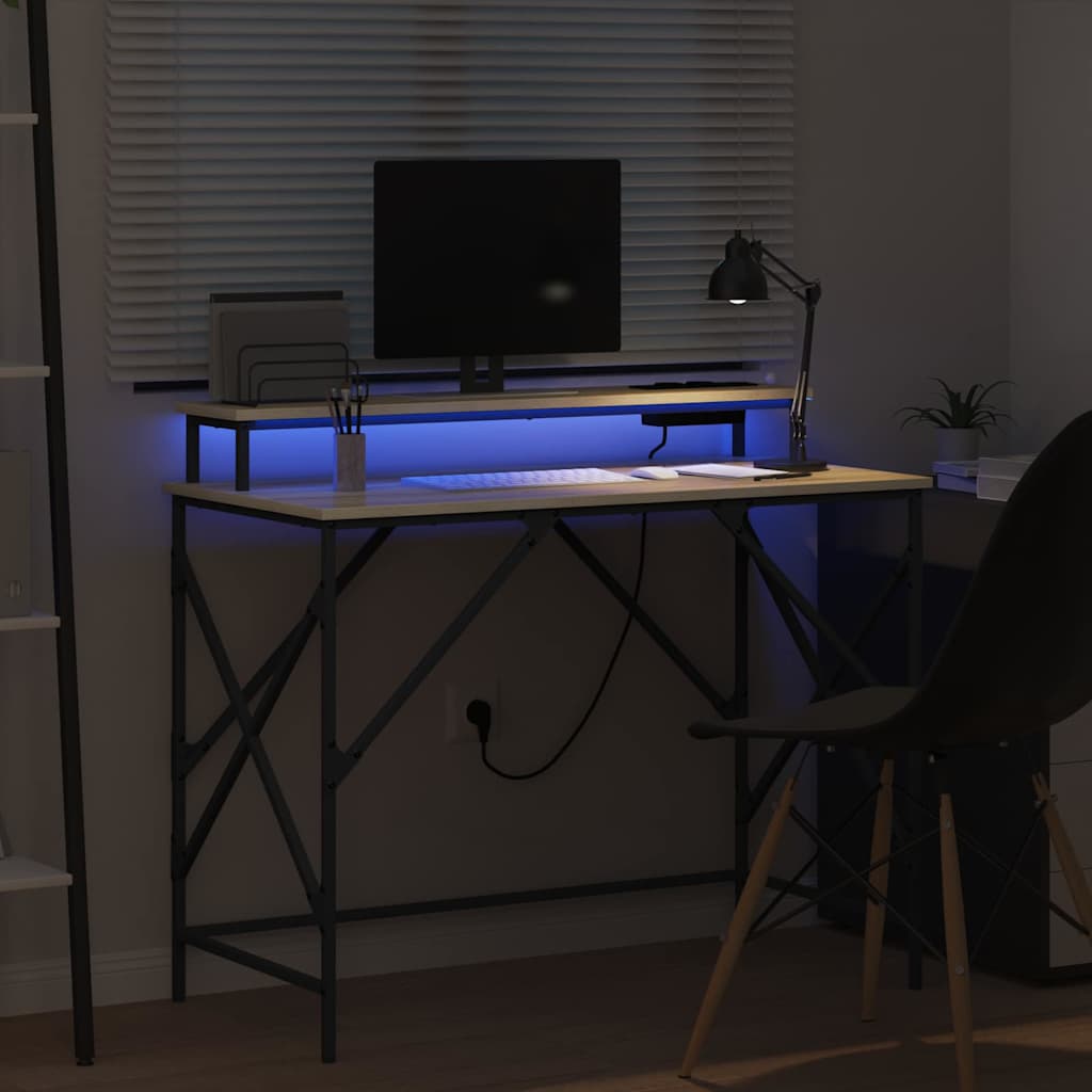 Bureau met plank Sonoma Eiken 100 x 50 x 86,5 cm Bewerkt hout is nu te koop bij PeponiXL, paradijselijk wonen!