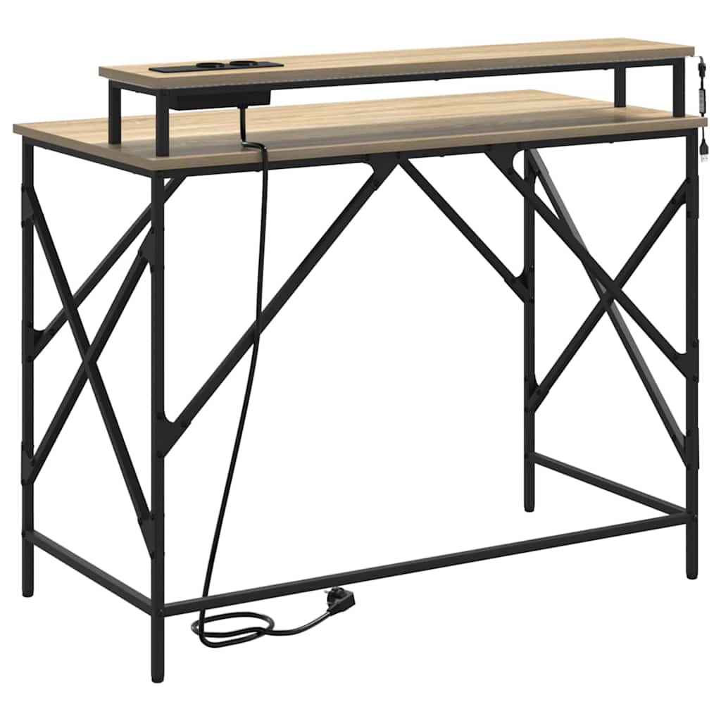 Bureau met plank Sonoma Eiken 100 x 50 x 86,5 cm Bewerkt hout is nu te koop bij PeponiXL, paradijselijk wonen!