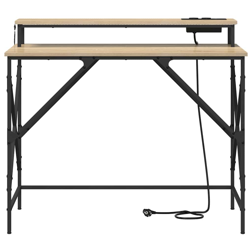 Bureau met plank Sonoma Eiken 100 x 50 x 86,5 cm Bewerkt hout is nu te koop bij PeponiXL, paradijselijk wonen!