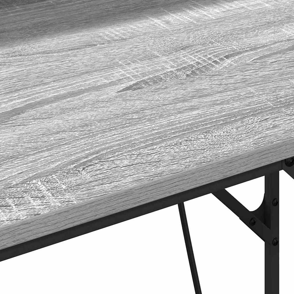 Bureau met plank Grijs Sonoma 100 x 50 x 86,5 cm Bewerkt hout is nu te koop bij PeponiXL, paradijselijk wonen!