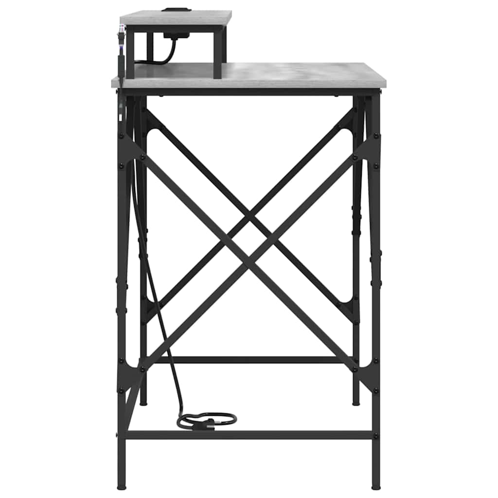 Bureau met plank Grijs Sonoma 100 x 50 x 86,5 cm Bewerkt hout is nu te koop bij PeponiXL, paradijselijk wonen!