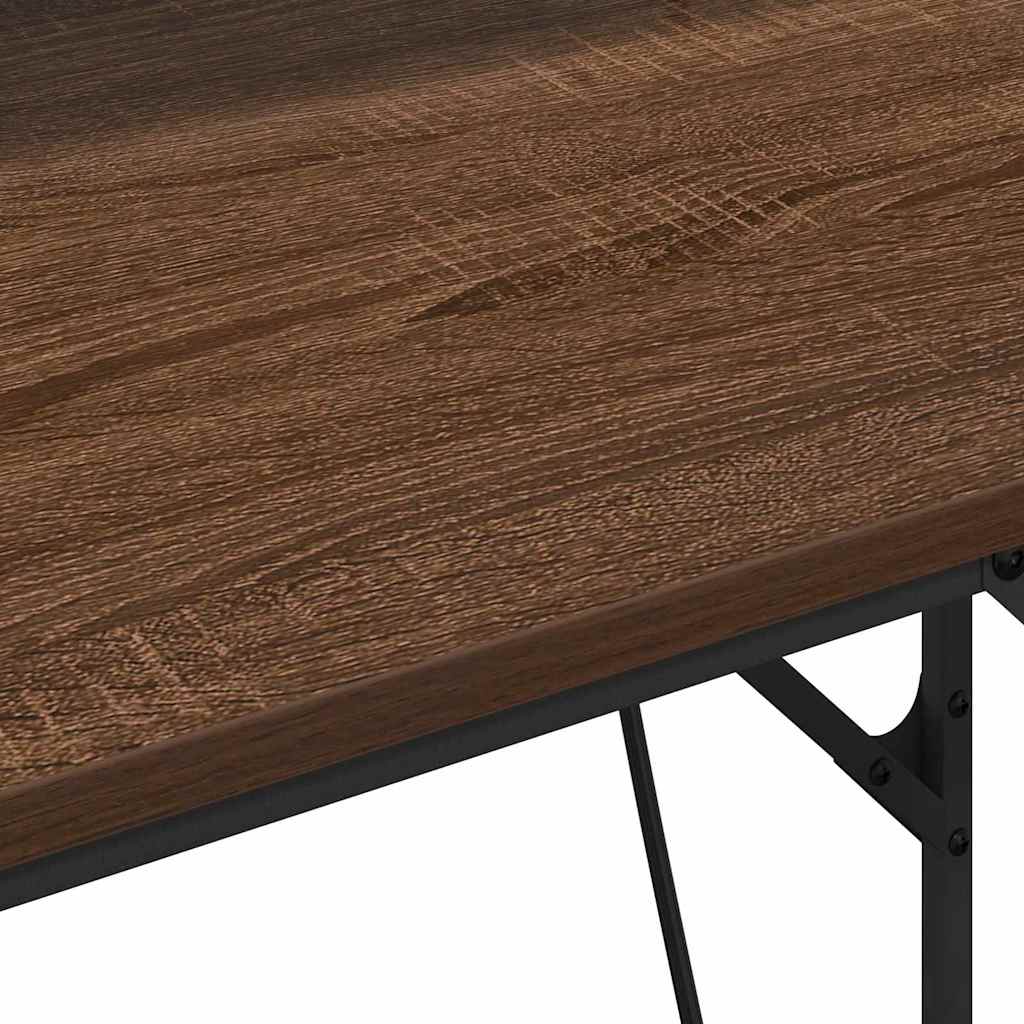 Bureau met plank Bruin Eiken 100 x 50 x 86,5 cm Bewerkt hout is nu te koop bij PeponiXL, paradijselijk wonen!