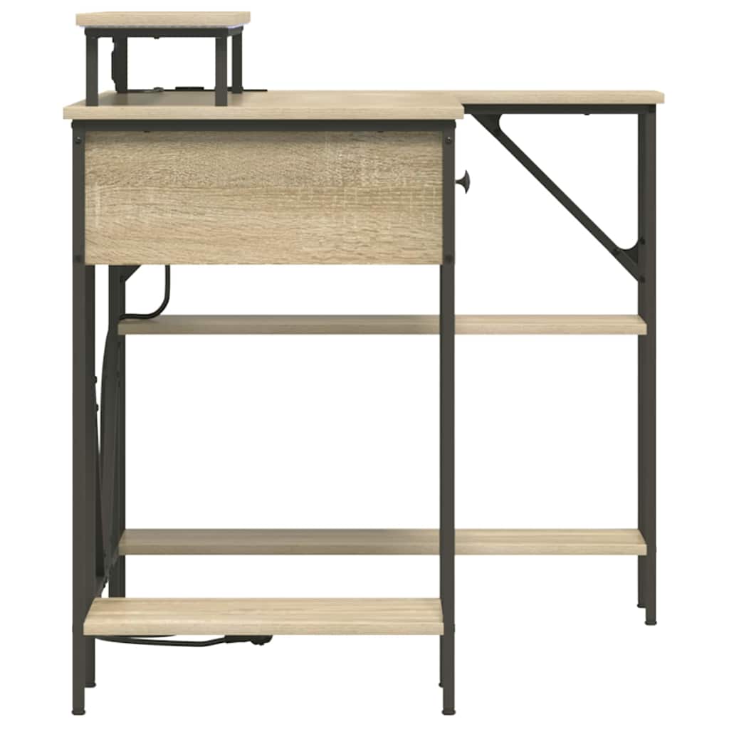 Bureau met lade Sonoma Eiken 120 x 79 x 86,5 cm Bewerkt hout is nu te koop bij PeponiXL, paradijselijk wonen!