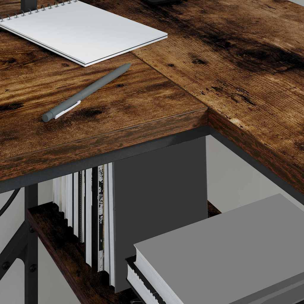 Bureau met lade Gerookt eiken 120 x 79 x 86,5 cm Bewerkt hout is nu te koop bij PeponiXL, paradijselijk wonen!