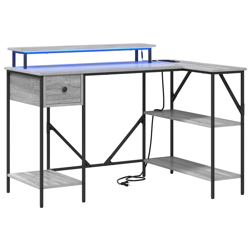 Bureau met lade Grijs Sonoma 120 x 79 x 86,5 cm Bewerkt hout is nu te koop bij PeponiXL, paradijselijk wonen!