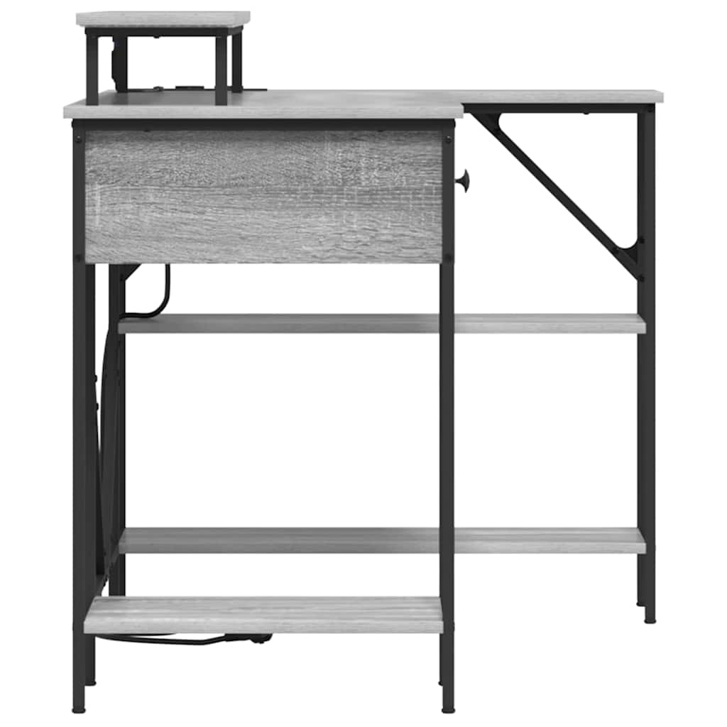Bureau met lade Grijs Sonoma 120 x 79 x 86,5 cm Bewerkt hout is nu te koop bij PeponiXL, paradijselijk wonen!