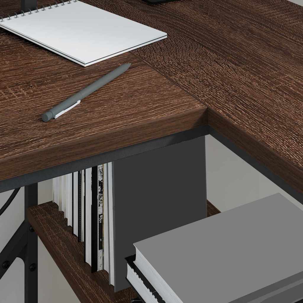 Bureau met lade Bruin Eiken 120 x 79 x 86,5 cm Bewerkt hout is nu te koop bij PeponiXL, paradijselijk wonen!