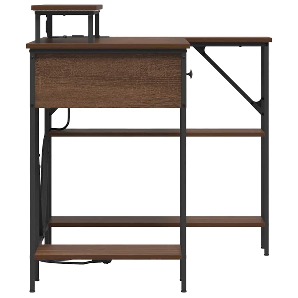 Bureau met lade Bruin Eiken 120 x 79 x 86,5 cm Bewerkt hout is nu te koop bij PeponiXL, paradijselijk wonen!