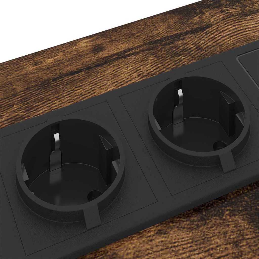 Nachtkastje met lade Gerookt eiken 30 x 48 x 61 cm Bewerkt hout is nu te koop bij PeponiXL, paradijselijk wonen!