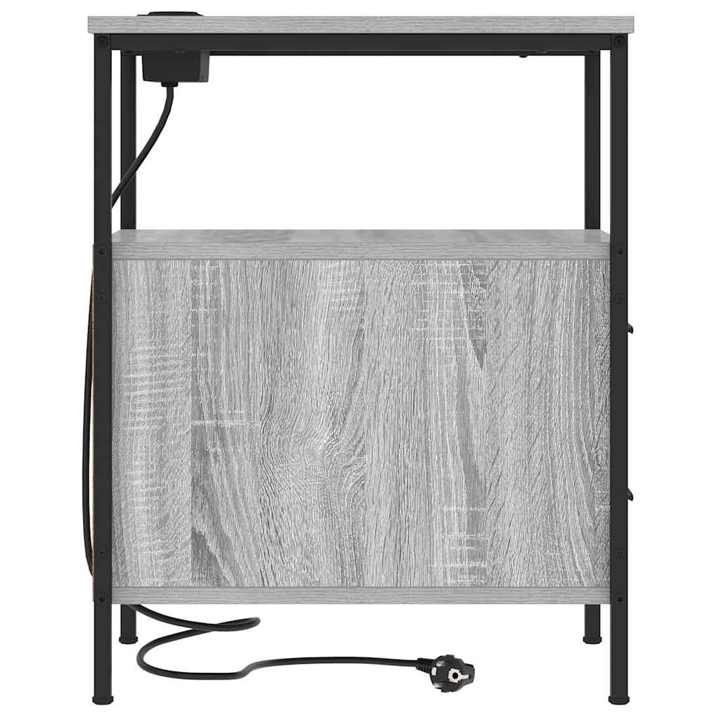 Nachtkastje 2 pcs Grijs Sonoma 30 x 48 x 61 cm Bewerkt hout is nu te koop bij PeponiXL, paradijselijk wonen!