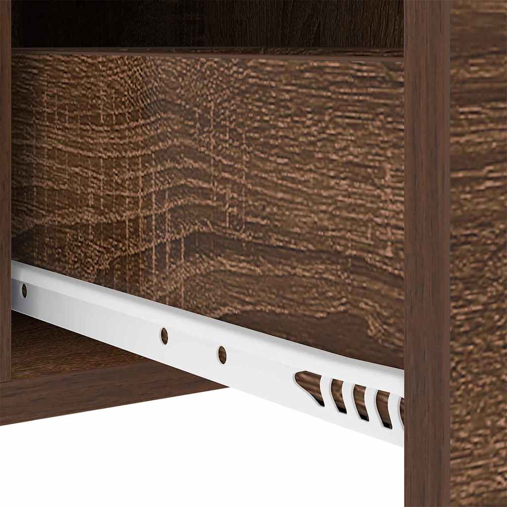 Nachtkastje 2 pcs Bruin Eiken 30 x 48 x 61 cm Bewerkt hout is nu te koop bij PeponiXL, paradijselijk wonen!