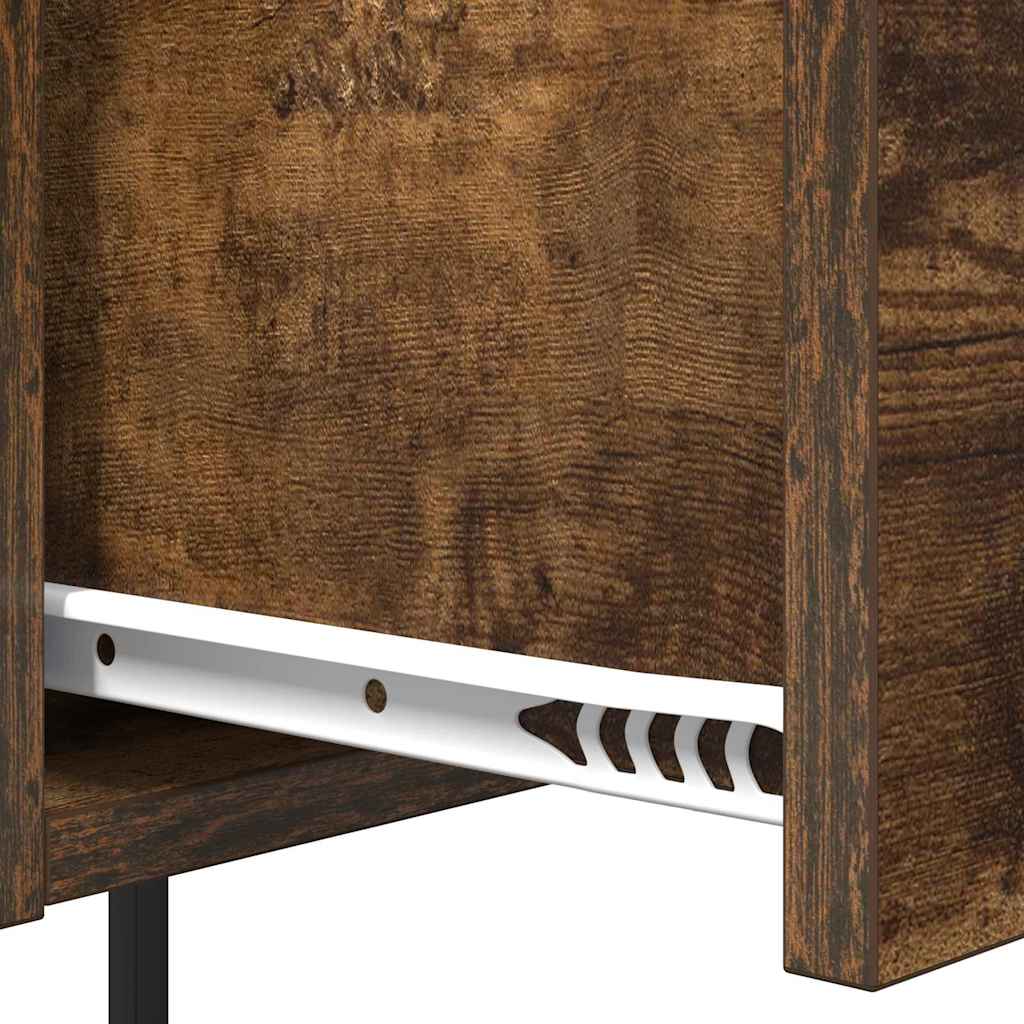 Nachtkastje 2 pcs Gerookt eiken 42 x 41 x 56 cm Bewerkt hout is nu te koop bij PeponiXL, paradijselijk wonen!