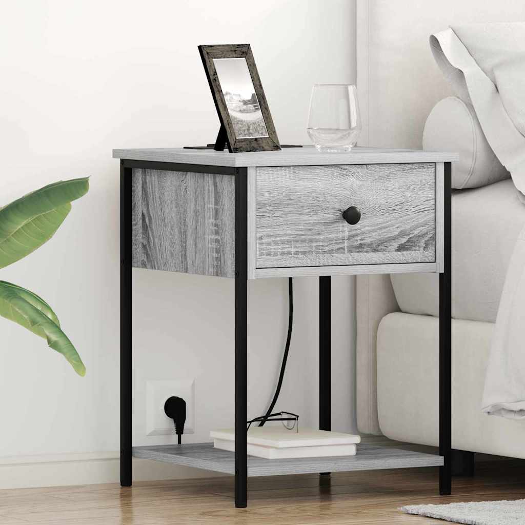 Nachtkastje 2 pcs Grijs Sonoma 42 x 41 x 56 cm Bewerkt hout is nu te koop bij PeponiXL, paradijselijk wonen!