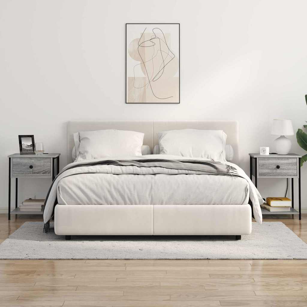 Nachtkastje 2 pcs Grijs Sonoma 42 x 41 x 56 cm Bewerkt hout is nu te koop bij PeponiXL, paradijselijk wonen!