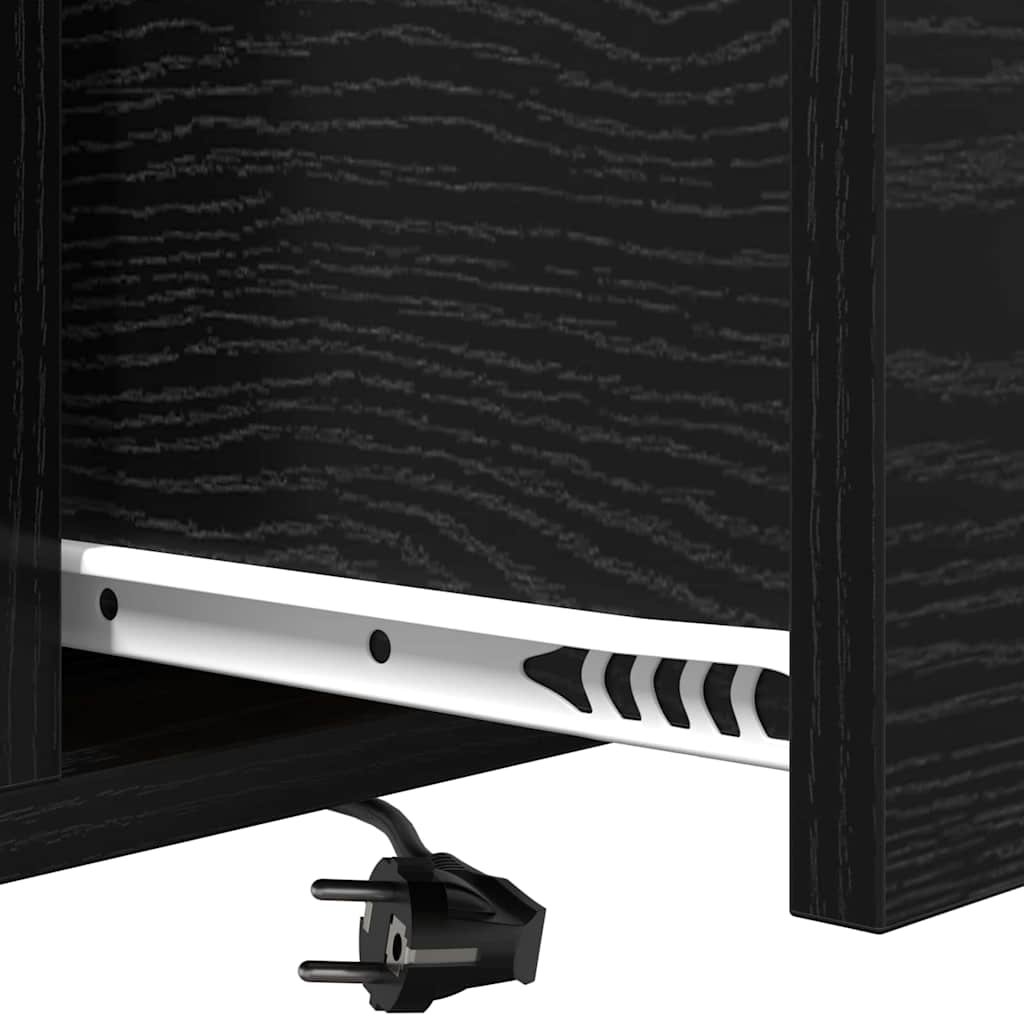 Nachtkastje 2 pcs Zwart Eiken 42 x 41 x 56 cm Bewerkt hout is nu te koop bij PeponiXL, paradijselijk wonen!