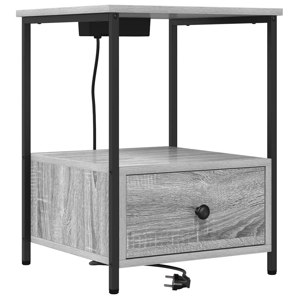 Nachtkastje 2 pcs Grijs Sonoma 42 x 41 x 56 cm Bewerkt hout is nu te koop bij PeponiXL, paradijselijk wonen!