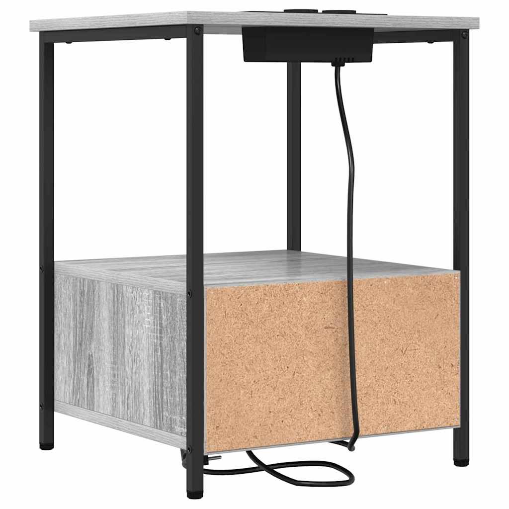 Nachtkastje 2 pcs Grijs Sonoma 42 x 41 x 56 cm Bewerkt hout is nu te koop bij PeponiXL, paradijselijk wonen!