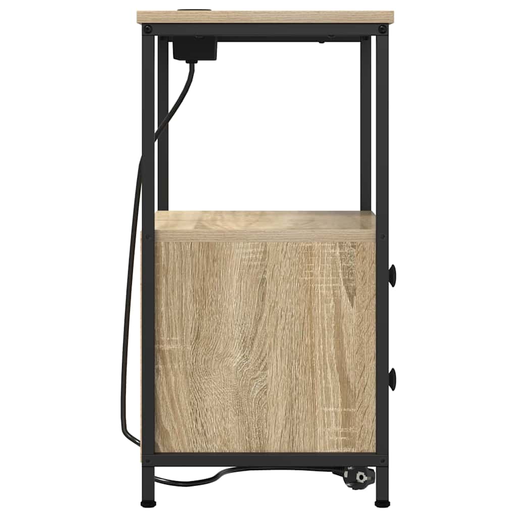 Nachtkastje 2 pcs Sonoma Eiken 40 x 31 x 60 cm Bewerkt hout is nu te koop bij PeponiXL, paradijselijk wonen!