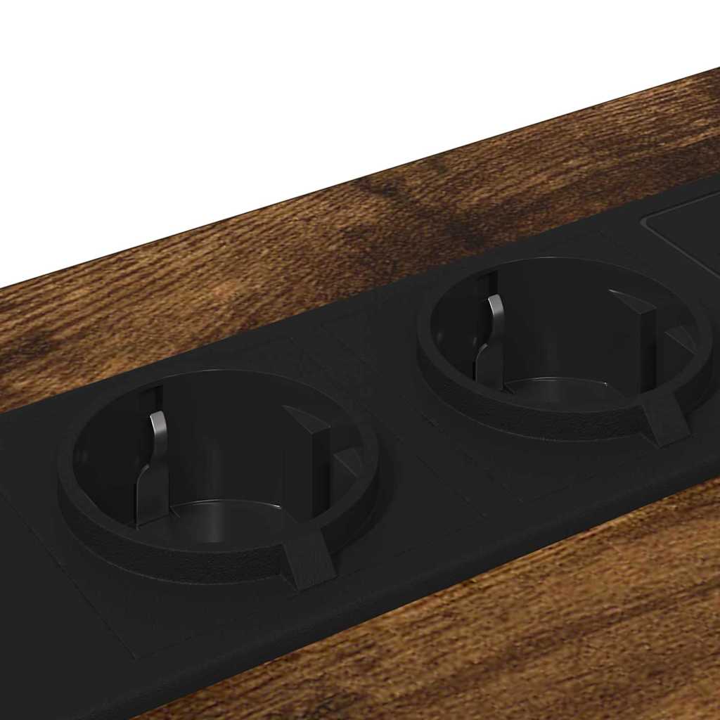 Nachtkastje 2 pcs Gerookt eiken 40 x 31 x 60 cm Bewerkt hout is nu te koop bij PeponiXL, paradijselijk wonen!