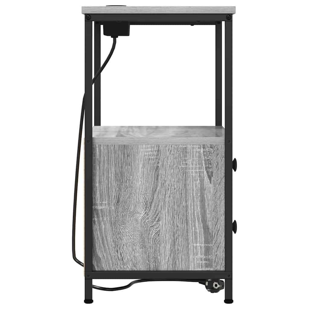 Nachtkastje 2 pcs Grijs Sonoma 40 x 31 x 60 cm Bewerkt hout is nu te koop bij PeponiXL, paradijselijk wonen!
