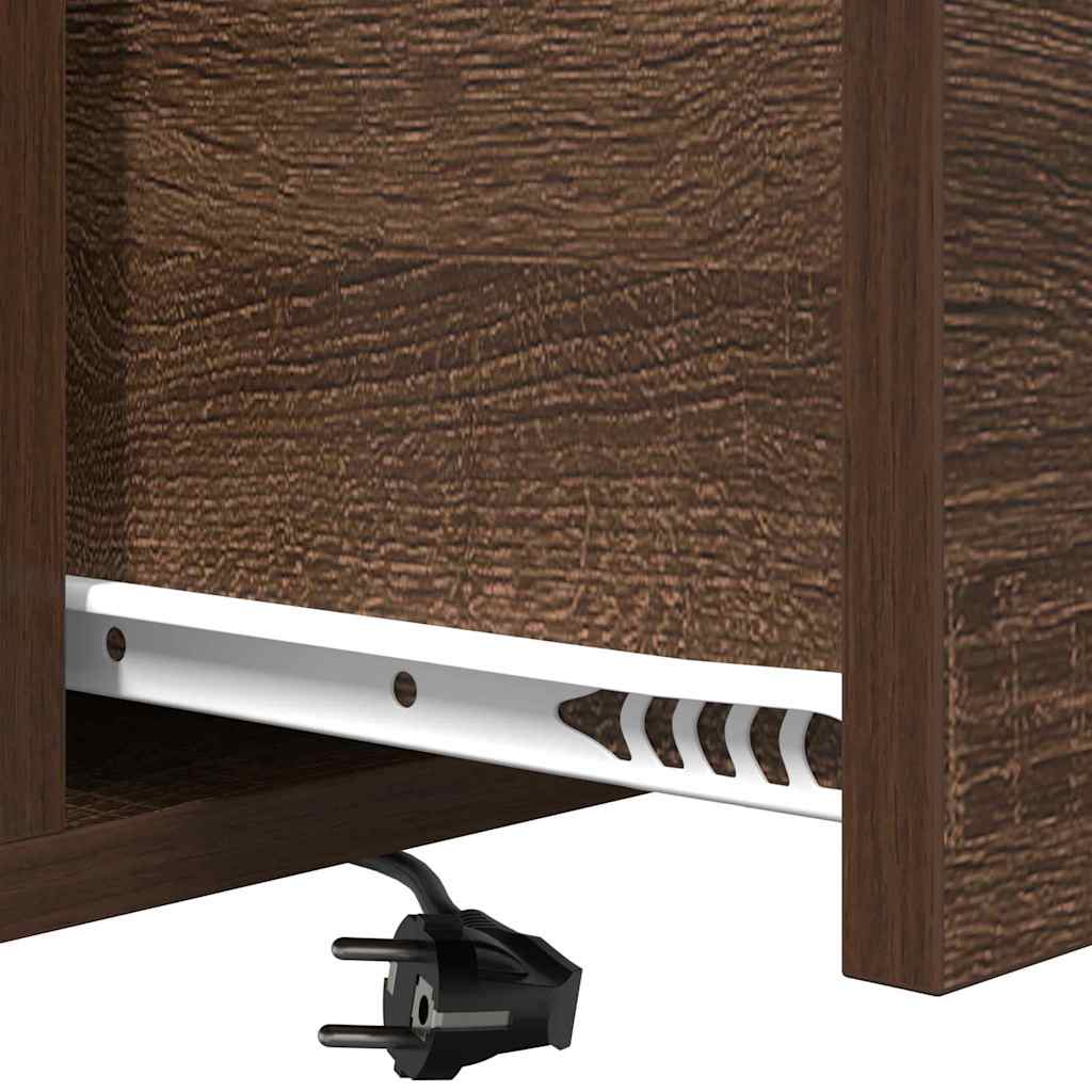 Nachtkastje 2 pcs Bruin Eiken 40 x 31 x 60 cm Bewerkt hout is nu te koop bij PeponiXL, paradijselijk wonen!