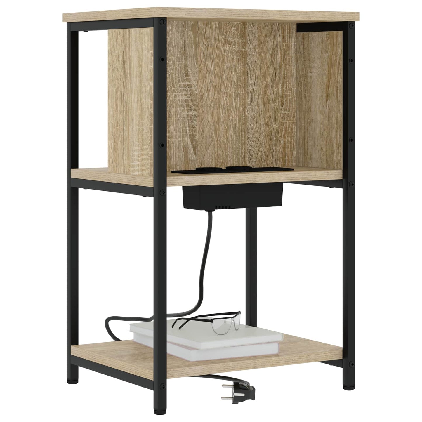 Nachtkastje 2 pcs Sonoma Eiken 38 x 31 x 61 cm Bewerkt hout is nu te koop bij PeponiXL, paradijselijk wonen!