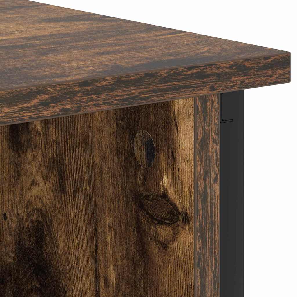 Nachtkastje Gerookt eiken 38 x 31 x 61 cm Bewerkt hout is nu te koop bij PeponiXL, paradijselijk wonen!