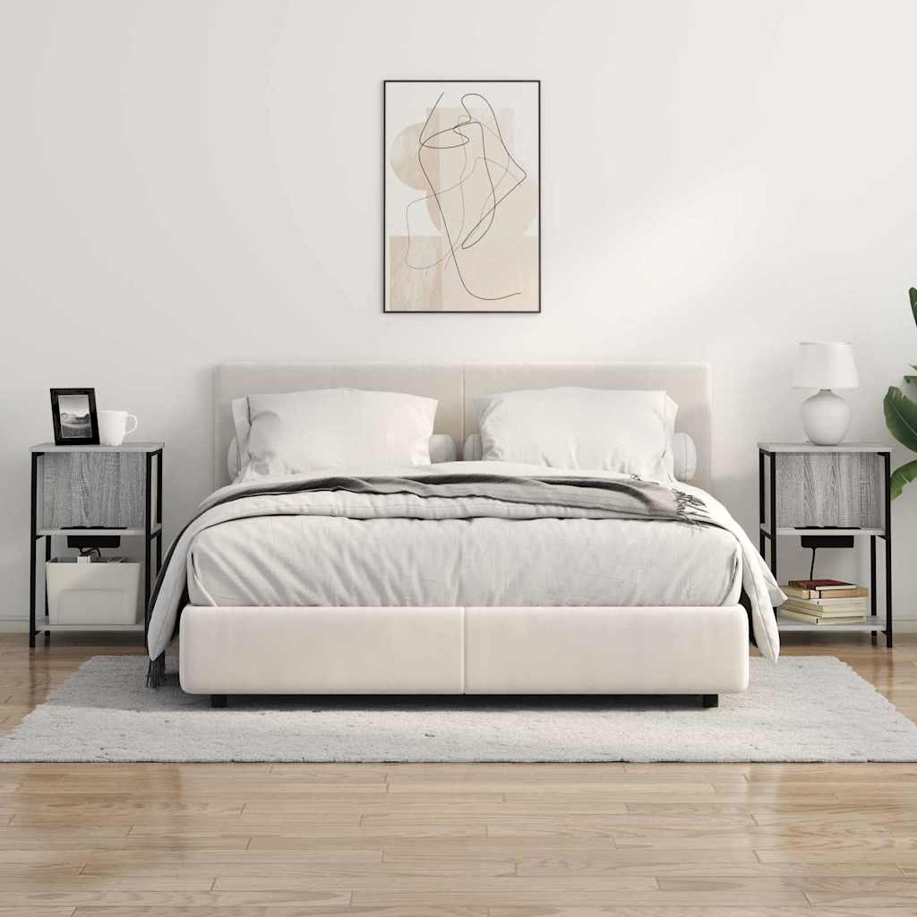 Nachtkastje Grijs Sonoma 38 x 31 x 61 cm Bewerkt hout is nu te koop bij PeponiXL, paradijselijk wonen!