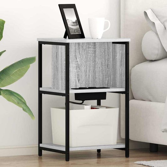 Nachtkastje 2 pcs Grijs Sonoma 38 x 31 x 61 cm Bewerkt hout is nu te koop bij PeponiXL, paradijselijk wonen!