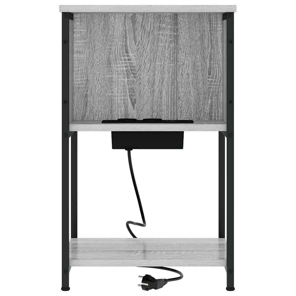 Nachtkastje 2 pcs Grijs Sonoma 38 x 31 x 61 cm Bewerkt hout is nu te koop bij PeponiXL, paradijselijk wonen!