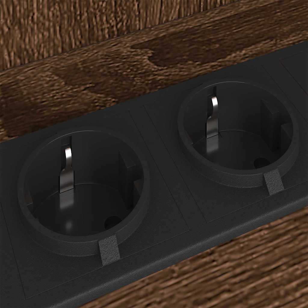 Nachtkastje 2 pcs Bruin Eiken 38 x 31 x 61 cm Bewerkt hout is nu te koop bij PeponiXL, paradijselijk wonen!