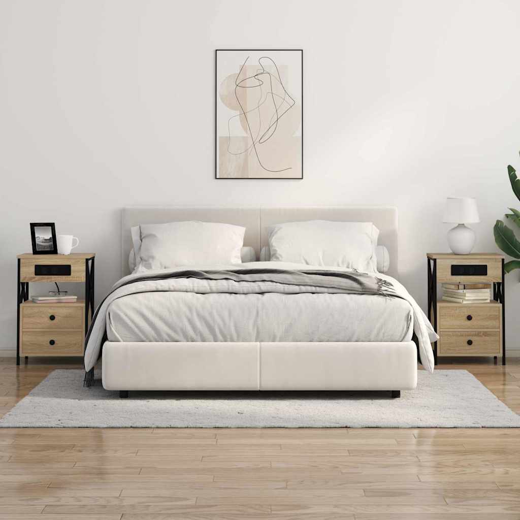 Nachtkastje met lade Sonoma Eiken 40 x 31 x 60 cm Bewerkt hout is nu te koop bij PeponiXL, paradijselijk wonen!