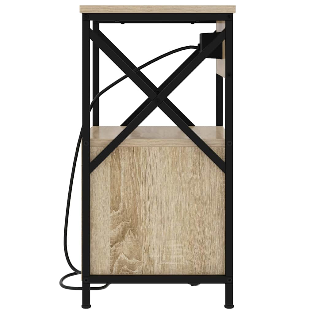 Nachtkastje met lade Sonoma Eiken 40 x 31 x 60 cm Bewerkt hout is nu te koop bij PeponiXL, paradijselijk wonen!