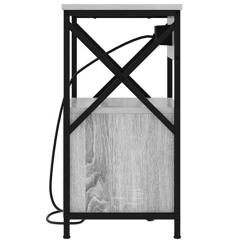 Nachtkastje met lade Grijs Sonoma 40 x 31 x 60 cm Bewerkt hout is nu te koop bij PeponiXL, paradijselijk wonen!