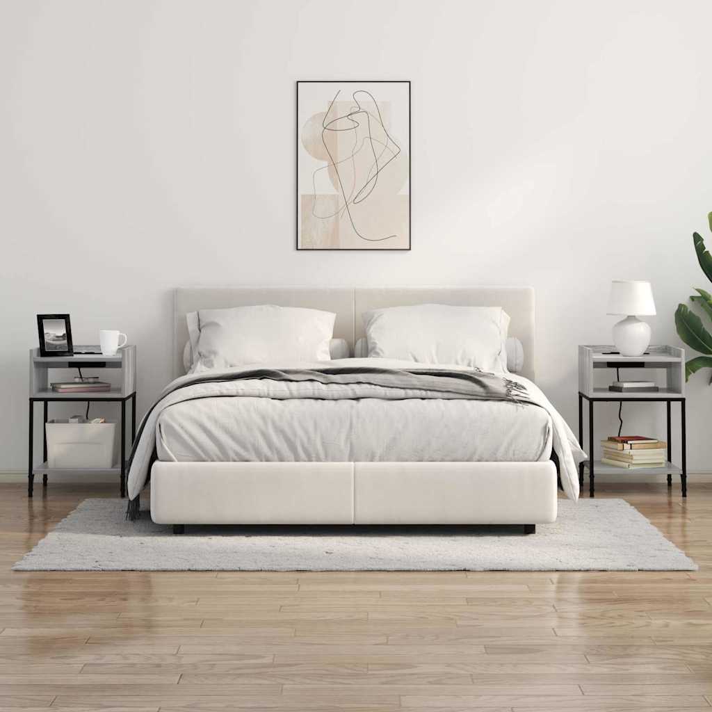 Nachtkastje met plank Grijs Sonoma 40 x 40 x 61 cm Bewerkt hout is nu te koop bij PeponiXL, paradijselijk wonen!