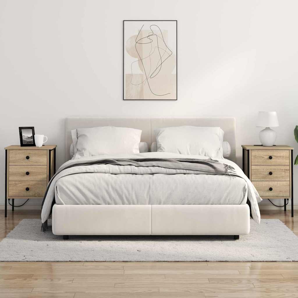 Nachtkastje 2 pcs Sonoma Eiken 42 x 41 x 61 cm Bewerkt hout is nu te koop bij PeponiXL, paradijselijk wonen!