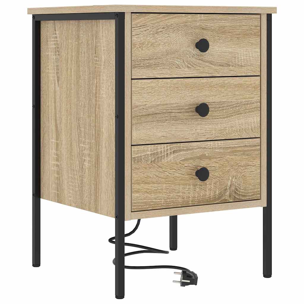 Nachtkastje 2 pcs Sonoma Eiken 42 x 41 x 61 cm Bewerkt hout is nu te koop bij PeponiXL, paradijselijk wonen!