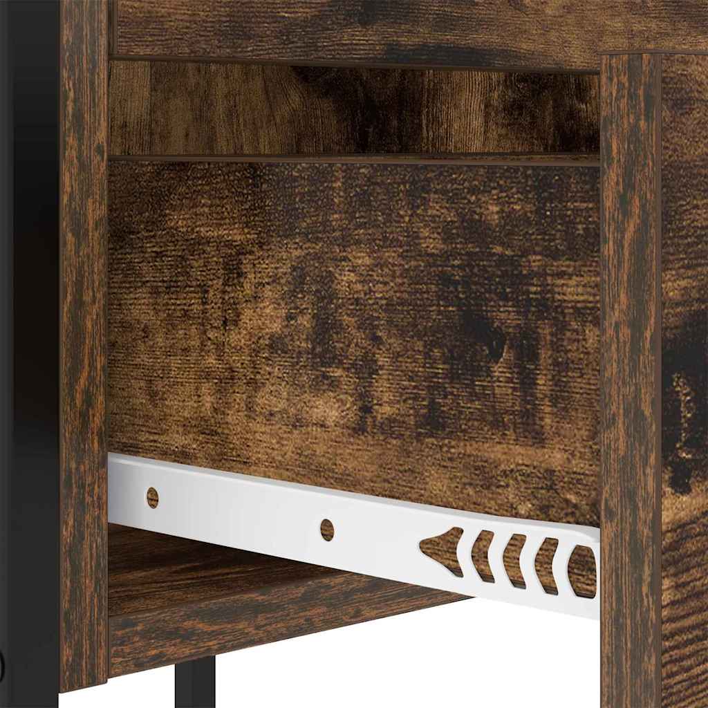 Nachtkastje met lade Gerookt eiken 42 x 41 x 61 cm Bewerkt hout is nu te koop bij PeponiXL, paradijselijk wonen!