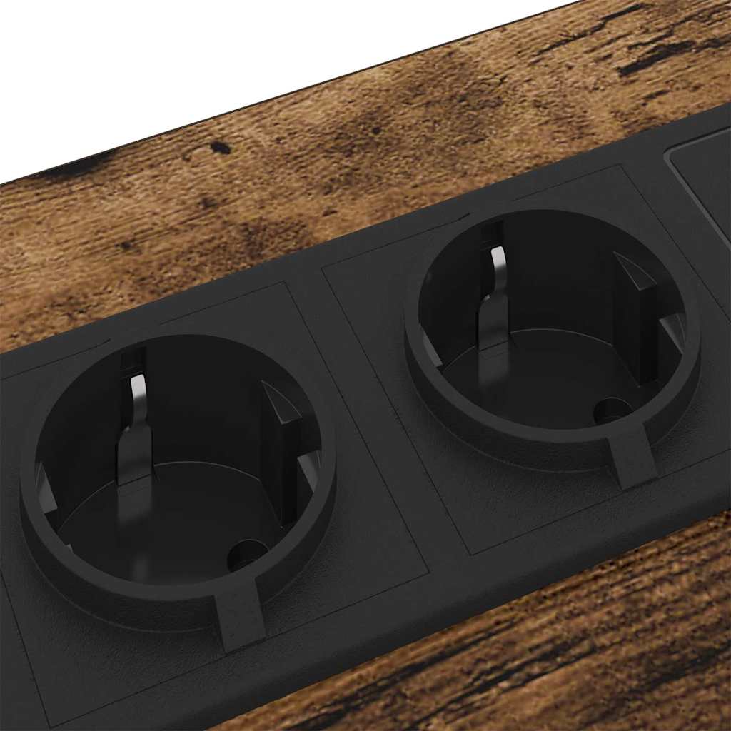 Nachtkastje 2 pcs Gerookt eiken 42 x 41 x 61 cm Bewerkt hout is nu te koop bij PeponiXL, paradijselijk wonen!