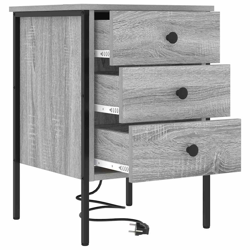Nachtkastje 2 pcs Grijs Sonoma 42 x 41 x 61 cm Bewerkt hout is nu te koop bij PeponiXL, paradijselijk wonen!