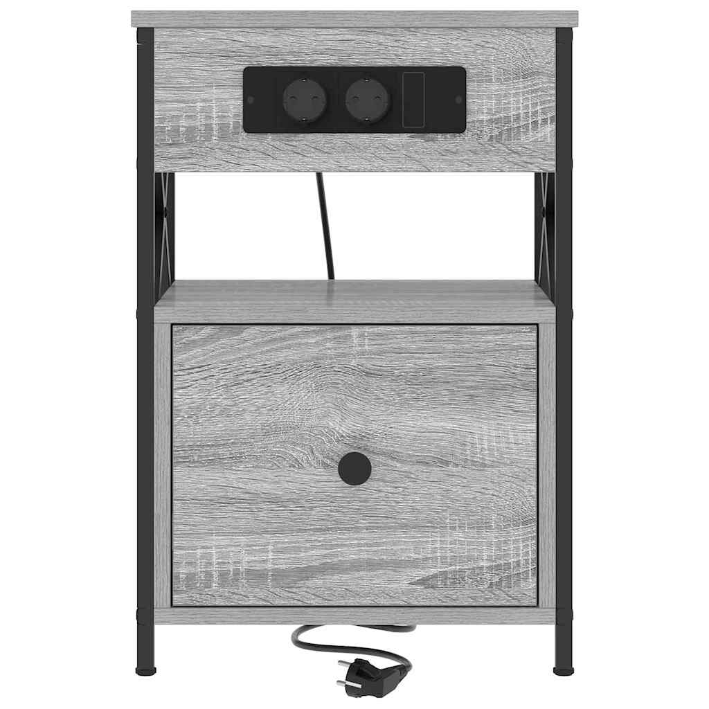Nachtkastje 2 pcs Grijs Sonoma 40 x 31 x 60 cm Bewerkt hout is nu te koop bij PeponiXL, paradijselijk wonen!