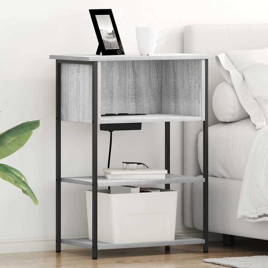 Nachtkastje Grijs Sonoma 55 x 31 x 76 cm Bewerkt hout is nu te koop bij PeponiXL, paradijselijk wonen!