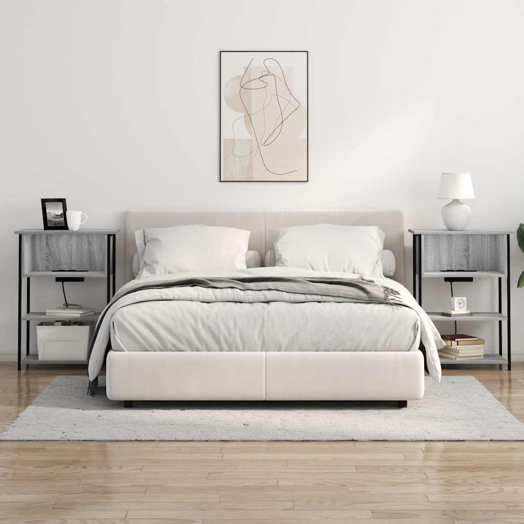 Nachtkastje Grijs Sonoma 55 x 31 x 76 cm Bewerkt hout is nu te koop bij PeponiXL, paradijselijk wonen!