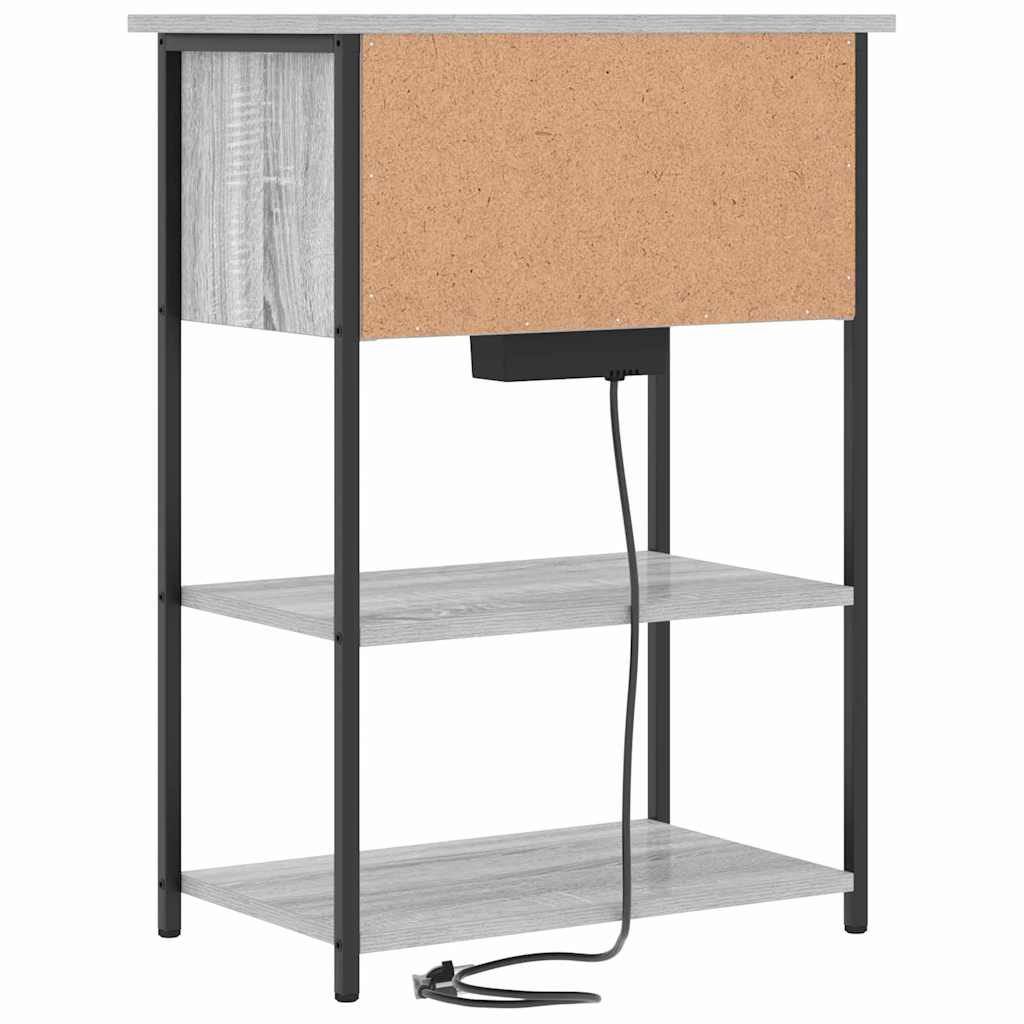 Nachtkastje Grijs Sonoma 55 x 31 x 76 cm Bewerkt hout is nu te koop bij PeponiXL, paradijselijk wonen!
