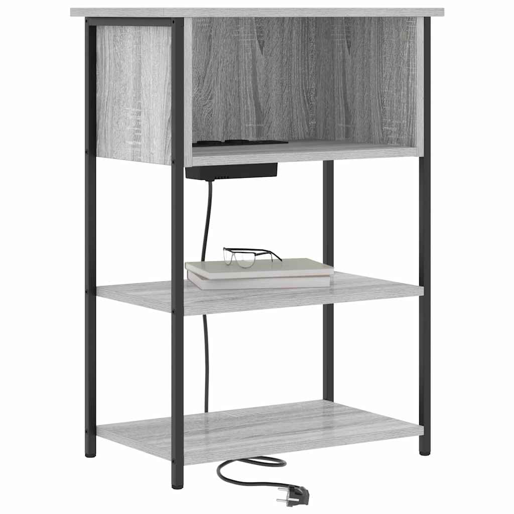 Nachtkastje Grijs Sonoma 55 x 31 x 76 cm Bewerkt hout is nu te koop bij PeponiXL, paradijselijk wonen!