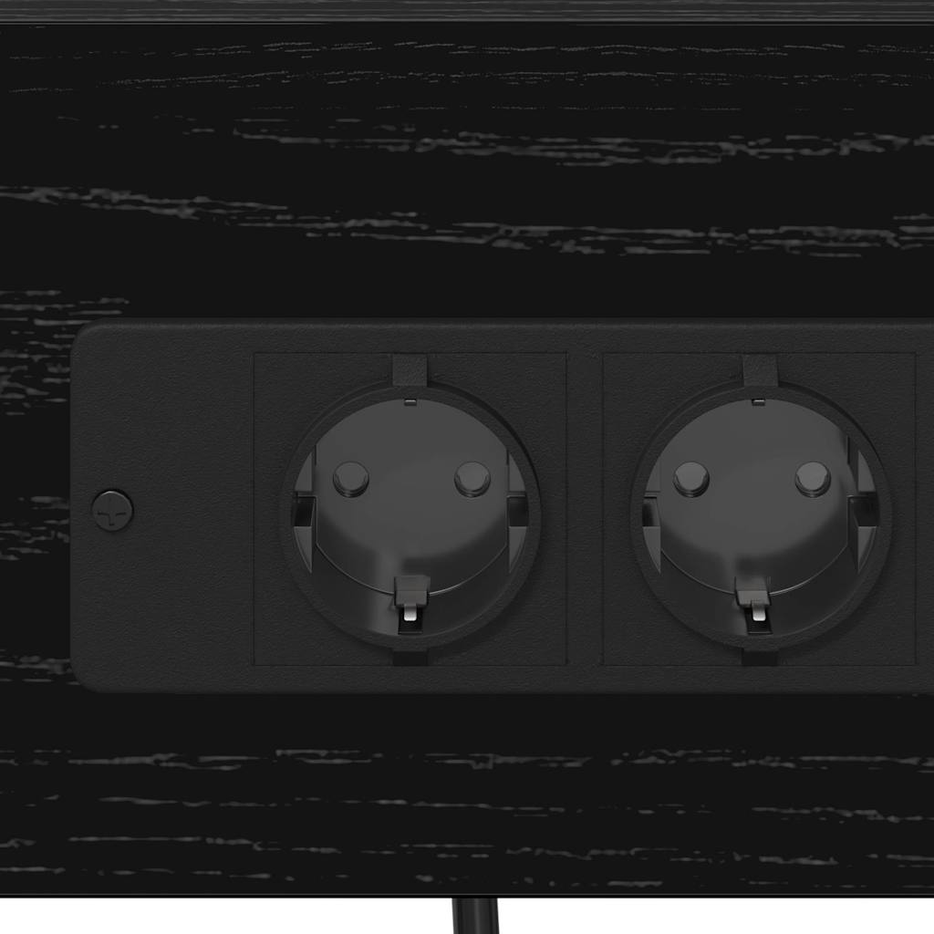 Nachtkastje 2 pcs Zwart Eiken 41 x 31 x 51 cm Bewerkt hout is nu te koop bij PeponiXL, paradijselijk wonen!