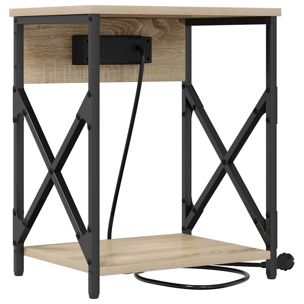Nachtkastje 2 pcs Sonoma Eiken 41 x 31 x 51 cm Bewerkt hout is nu te koop bij PeponiXL, paradijselijk wonen!