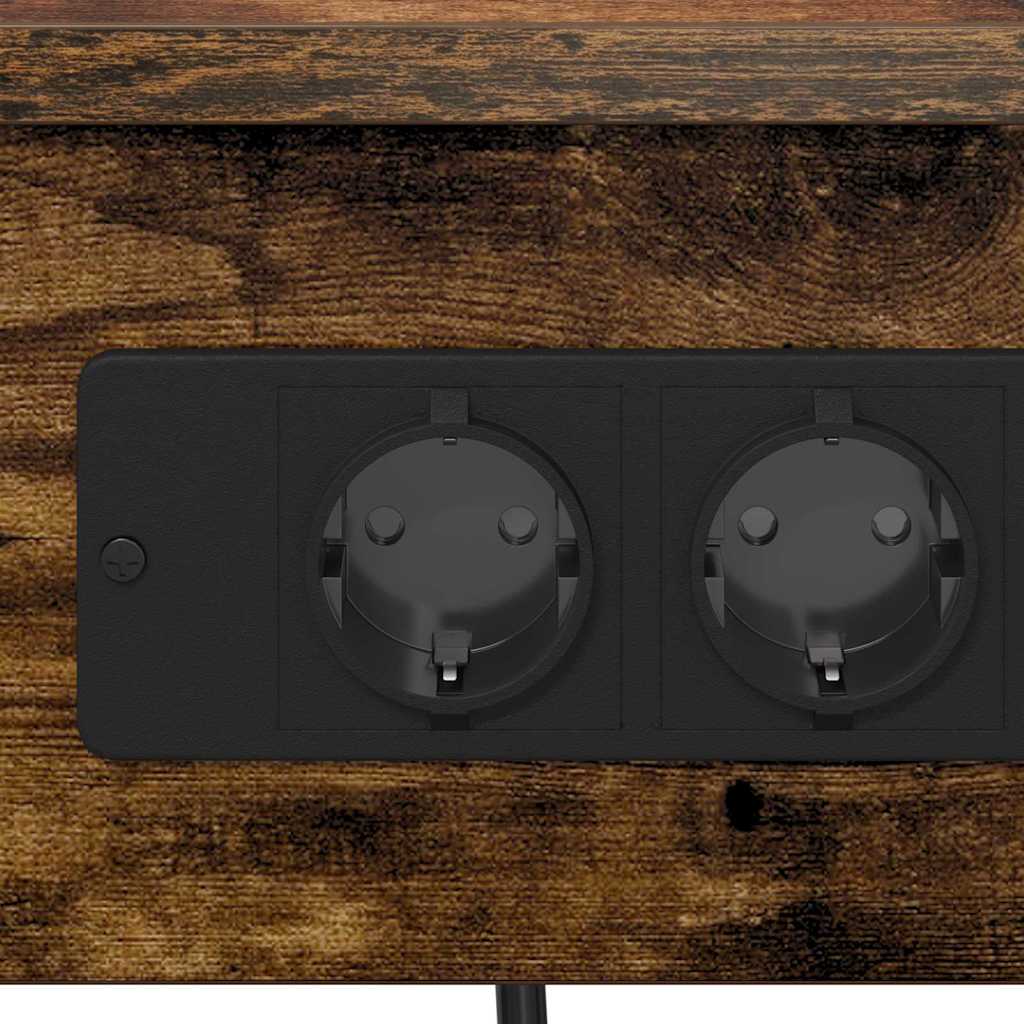 Nachtkastje 2 pcs Gerookt eiken 41 x 31 x 51 cm Bewerkt hout is nu te koop bij PeponiXL, paradijselijk wonen!